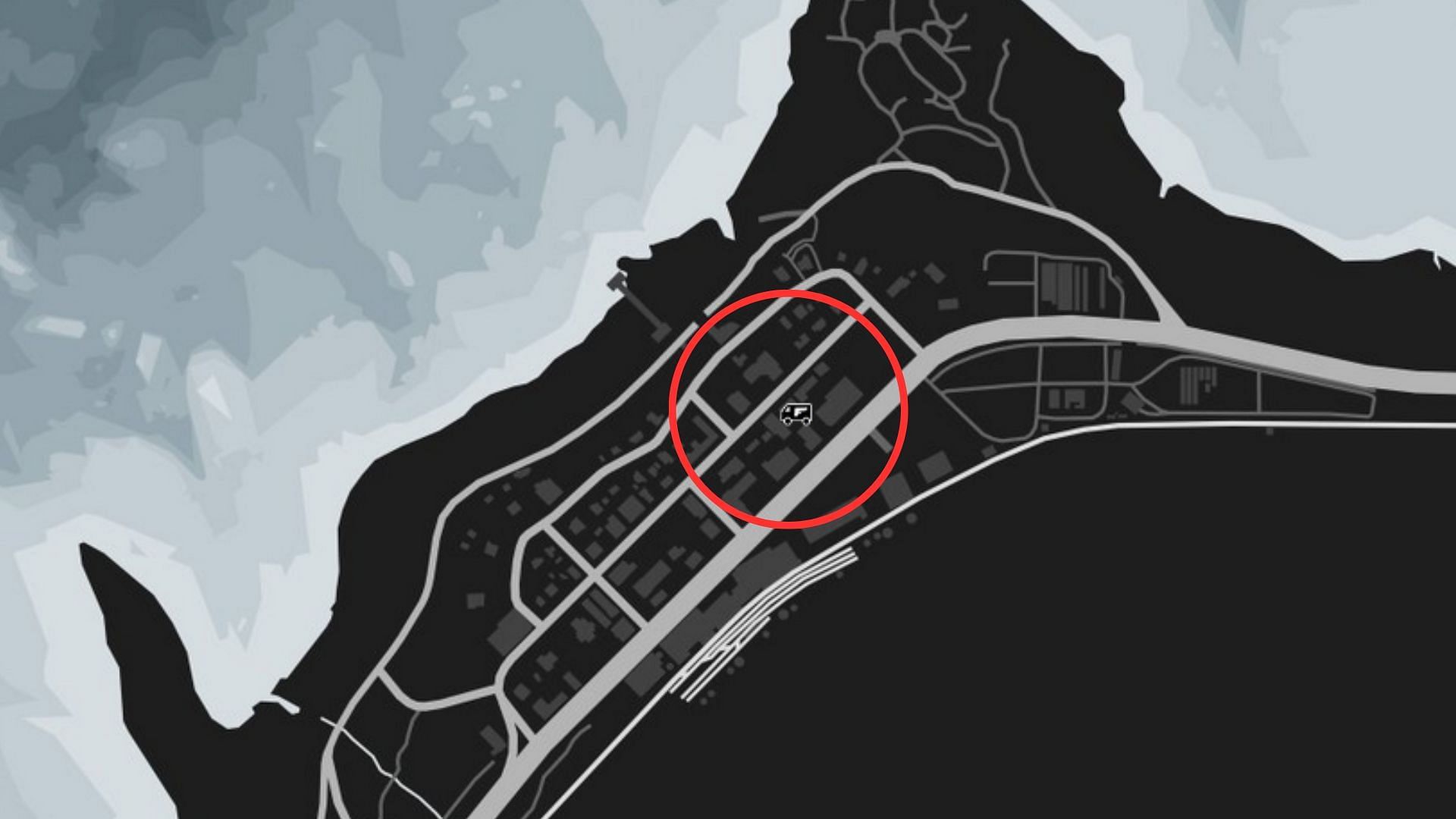 The exact coordinates of the GTA Online Gun Van Location Today (Image via Rockstar Games)